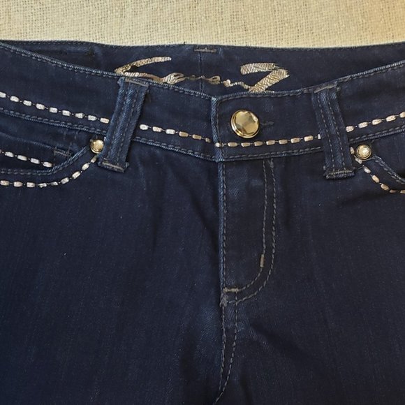 Bootcut Dark Wash Embroidered Jeweled Low Rise Womens Seven7 Jeans Size 27 - Picture 12 of 12